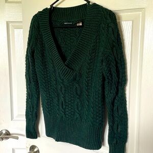 Moda International Dark Green V-Neck Sweater